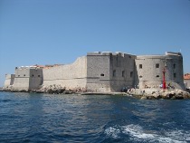 sea view on dubrovnik walls as seen from boat