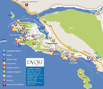 map od lapad tourist locations